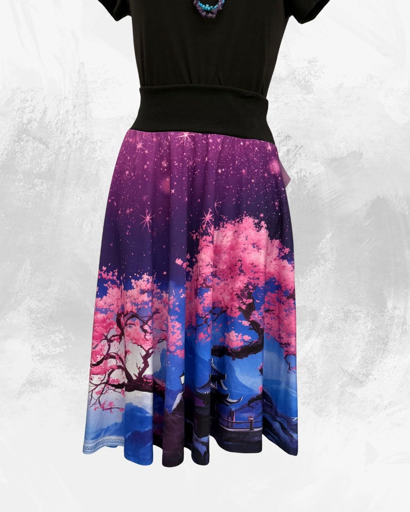 Dámská midi půlkolová úpletová sukně, magnolie, vel S,M